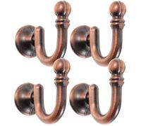 HOODANCOS 4 pièces Crochet Rideau Mural Alliage Vintage Support Rideaux Percage pour Voilages Embrases Métalliques Décoratives de Rouge