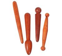 HOODANCOS 4 Pièces Outils de Massage Manuel Bois Kit Réflexologie Acupression pour Dos Cou et Bâton Acupoint Précis pour Thérapie Ciblée et Relaxation Complète