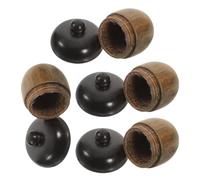 HOODANCOS 4 Pièces Pendentifs Gland Bois à Ouvrir Charm Artisanal pour Collier DIY Décorations Bois pour Création Bijoux Thanksgiving