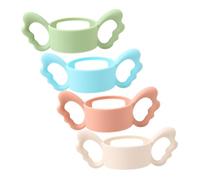 HOODANCOS 4 Pièces Poignées de Biberon Silicone Ergonomiques Poignées Antidérapantes Doubles pour Tout-petits Accessoires Sûrs et Durables pour Biberons Larges Confortables et Portables