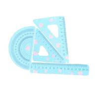 HOODANCOS 4 Pièces Set de Règles Miniatures Plastique Outils de Mesure pour Maison de Poupée et Accessoires Scolaires Règles Miniatures pour Activités Manuelles et Bricolage Couleur Bleue
