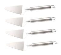 HOODANCOS 4 pièces Spatules Acier Inoxydable pour Pizza et Pâtisserie Pelle Triangulaire Multifonction pour Barbecue et Cuisine Ustensiles pour Gâteau Dessert Usage Professionnel et
