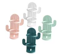 HOODANCOS 4 pièces Support Mural Porte-brosses à Dents Électrique Forme Cactus Rangement sans Perçage Organiseur Salle de Bain Gain de Place Support Brosse Dents Mural Mignon et Stable
