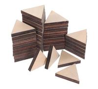 HOODANCOS 40 Morceaux de Bois Triangulaires Non Finition pour Projets de Bricolage, Décoration Diy, 30mm X 8mm, Beige, Pack de 40 Pièces pour Loisirs Créatifs et Décoration Intérieure