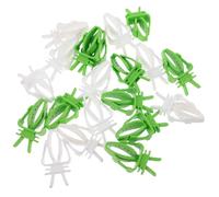 HOODANCOS 40 Pinces à Nourriture pour Oiseaux Blanc et Vert Support Multifonction pour Fruits Légumes et Millet Accessoire pour Cage à Perroquet Perruche et Oiseaux Exotiques Lot de 40