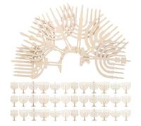 HOODANCOS 48 Supports de Bougies en Bois Brut pour Hanoukka, Kit de Bricolage Diy, Décorations de Table 15 X 14 Cm, Ornements Naturels pour Fête et Loisirs Créatifs