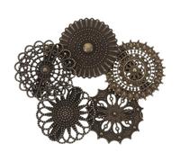HOODANCOS 5 Pièces Clip Col Vintage Mandala Métal pour Chemisiers et Cardigans Accessoire Décoratif Rétro pour Femme Broche Chaîne Écharpe pour Bureau Fête et Usage Quotidien