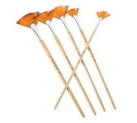 HOODANCOS 5 pièces Lot de Pinceaux Éventail Nylon Résistants pour Peinture Multi-Usage Pratiques et Adaptés à Aquarelle Acrylique et Pochoirs pour Artistes