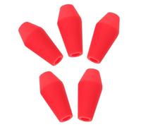 HOODANCOS 5 Pièces Pointes de Flèches Émoussées en Caoutchouc Souple 8 MM, Lot de 5 Embouts Rouges Sécurisés pour Tir à L’Arc en Extérieur, Conseils de Sécurité pour Entraînement et Jeu en