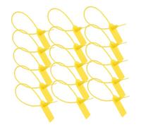 HOODANCOS 50 Étiquettes d'Expédition en Plastique Étanches Jaunes Étiquettes Inscriptibles avec Attaches de Câble Intégrées pour Logistique Inventaire et Identification de Bagages