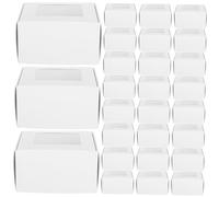 HOODANCOS 50 pièces Lot de Boîtes Papier Épaissi avec Fenêtre Transparente pour Emballage Savon Cadeaux et Faveurs de Fête Petites Boîtes DIY pour Mariages et Anniversaires