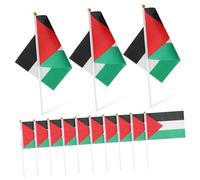 HOODANCOS 50pièces Drapeaux Palestiniens à Main Lot De Petits Drapeaux Pour Événements Célébrations Et Rassemblements Politiques Décorations Polyvalentes Pour Parades Et Anniversaires
