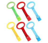 HOODANCOS 6 Anneaux de Traction en Plastique pour Bébé Garçon Fille, Aide Marche et Support Debout, Outil D'assistance pour Apprentissage Autonome, Pack de 6 Pièces