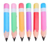 HOODANCOS 6 Pièces Ballons Crayon Gonflables Décoration Scolaire Rentrée Accessoires Photo Anniversaire PVC Orange Rose Bleu Vert Rouge