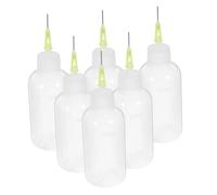 HOODANCOS 6 pièces Flacon Applicateur Plastique avec Embout Aiguille Lot de Bouteilles de Précision pour Distribution de Colle Dosage Contrôlé et Réutilisable pour Bricolage et Projets DIY