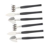 HOODANCOS 6 Pièces Kit Jardinage Compact Acier Inoxydable Mini Pelle Truelle et Râteau pour Plantes Pot Entretien Facile des Bonsaïs et Jardin Intérieur