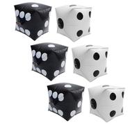 HOODANCOS 6 pièces Lot de Ballons Aluminium Forme Dé Cube Blanc et Noir Décoration Fête Anniversaire et Jeux Décorations Thème Accessoires Photo et Ambiance Festive