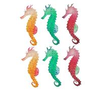 HOODANCOS 6 pièces Ornements Silicone Lumineux Décor Flottant Phosphorescent pour Aquarium Figurines Marines Réalistes sans Batterie Décoration pour Paysage Aquatique et Bureau