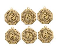 HOODANCOS 6 pièces Porte-clés Breloque Cuivre Vintage Taoïsme Pendentif Huit Trigrammes Dualité Accessoire Suspendu Léger et Cadeau Anniversaire Traditionnel pour Amis
