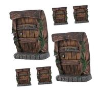 HOODANCOS 6 Pièces Porte de Jardin Miniature Résine Lot Décoration pour Micro Paysages Terrariums et Bonsai Portes Féeriques Compactes et Résistantes pour Ornements Extérieurs et Intérieurs