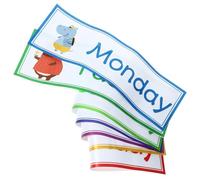 HOODANCOS 7 pièces Autocollants Muraux Adhésifs Jours Semaine pour Chambre Décoration Éducative Colorée pour Crèche et Salle de Classe