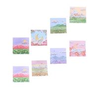 HOODANCOS 8 Pièces Mémo Adhésif Paysage, Bloc-notes Papier, Style Peinture à L'huile, Écriture Fluide, Facile à Ranger, pour Événements et Planification, Notes Adhésives Plusieurs styles