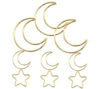 HOODANCOS 9 pièces Anneaux Métalliques Attrape-rêves Cerceaux Lune et Étoile pour Artisanat DIY Cercles Robustes Fer pour Décoration Murale et Projets Créatifs