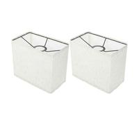 HOODANCOS Abat-jour pour lampadaire rectangulaire en lin beige, lot de 2, compatible E27, avec housse amovible, protection contre la surchauffe, adapté pour salons et espaces de travail,