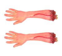 HOODANCOS Accessoires Effrayants Halloween 2 Pièces Mains Coupées Réalistes en Matériau Synthétique Décoration Unique pour Cosplay et Farces