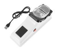 HOODANCOS Affûteur de Couteaux Électrique USB Blanc Pierre à Aiguiser Rapide Meule Intégrée Affûtage pour Couteaux et Ciseaux Outil Cuisine Pratique pour Usage Domestique et Restauration