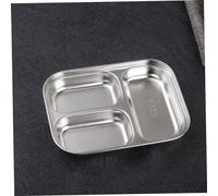 HOODANCOS Assiette Acier Inoxydable Compartimentée Réutilisable pour Assaisonnements et Snacks Plateau de Service Compact et Portable pour Barbecue et Pique