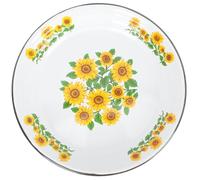 HOODANCOS Assiette Émaillée Rétro Épaisse pour Fruits Plateau de Service Rond Vintage Décoratif Plateau de Présentation Maison et Buffet