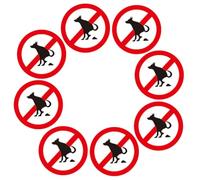 HOODANCOS Autocollants D'avertissement pour Chiens 8pcs en Pvc Rond, Effet D'attention et Signalisation Interdite pour Parc et Jardin