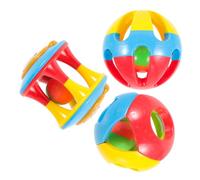 HOODANCOS Balle Perroquet à Mâcher 3pcs en Plastique pour Perruches et Calopsittes, Accessoire Cage Oiseaux pour Broyage des Dents et Amusement Couleur Aléatoire