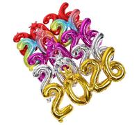 HOODANCOS Ballons Chiffres Métallisés 2026 en Aluminium 965 CM - Ensemble de 5 Pièces Coloris Or Argenté Rouge et Rose Foncé - Décoration Festive pour Nouvel An Réveillon et Fête à