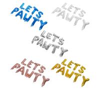 HOODANCOS Ballons de Fête pour Animaux 45 Pcs 5 Kits Lettres « Lets Pawty » en Aluminium Couleurs Or Fin Argenté Large Rose Doré Bleu Argenté Fin Décoration Anniversaire Chien et Chat