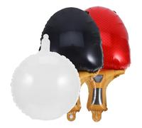 HOODANCOS Ballons Forme de Tennis de Table Décoratifs Aluminium Film Résistants Aux Fuites Battes Rouges et Noires avec Balle Blanche pour Anniversaire et Fête Sportive
