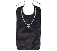 HOODANCOS Bavoir Imperméable pour Personnes Âgées, Lavable en Polyester Confortable, Design Élégant Noir, pour Repas la Maison Restaurant, Protection Réutilisable