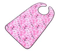 HOODANCOS Bavoirs Réglables Rose pour Adultes en Polyester Imperméables et Faciles à Mettre, pour Personnes Âgées Lors des Repas Quotidiens