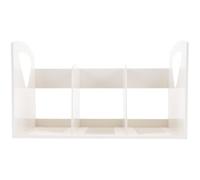 HOODANCOS Bibliothèque de Bureau Grosse Capacité en Plastique Blanche à Trois Compartiments et Rangement Facile, Étagère Pratique et Portable pour Maison ou Bureau