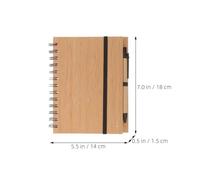 HOODANCOS Bloc-notes à Spirale Couverture en Bambou, Papier Solide, 2 Sets, Simple et Élégant, pour Étudiants et Personnel de Bureau