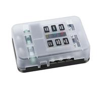 HOODANCOS Boîte à 10 24V 80A Indicateurs Rouge et Bleu Porte Portable en Acier Inoxydable Bloc de Marin et Automobile pour Voiture Camping Car Yacht et Bus