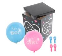 HOODANCOS Boîte à Ballons pour Révélation du Bébé Décorations D'anniversaire en Papier et Plastique, pour Baby Shower ou Gender Reveal Party, 1 Set Complet