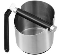 HOODANCOS Boîte à Résidu de Café Acier Inoxydable avec Brosse de Nettoyage Accessoire Café Antidérapant Capacité Importante Récipient Robuste pour Porte-filtre
