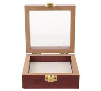 HOODANCOS Boîte D’Exposition Carrée 10X10X45 CM en Bois avec Couvercle Acrylique Transparent Boîte Profonde pour Spécimens D’Insectes et Lépidoptères Rangement Décoratif pour Collections