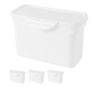 HOODANCOS Boîte de Rangement pour Lessive en Poudre 4 Pcs Plastique Blanc Couvercle Rabattable Compartiment Compact Rechargeable pour Perles Parfumées Organisation Buanderie Pratique et