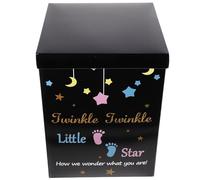 HOODANCOS Boîte en Papier pour Révélation du Genre 30X30X40 CM Coffret Noir Ballons pour Fête Bébé Shower Décoration Anniversaire Boîte à Ballons en Carton Sûre et Pratique