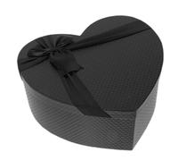 HOODANCOS Boîte Présent en Papier Forme de Cœur Noire pour Saint Valentin, Boîte à Présents Délicate et Fonctionnelle pour Rangement et Décoration Lors de Déclarations D'amour