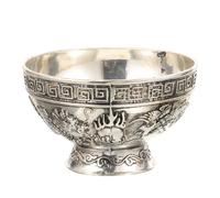 HOODANCOS Bol Offrande Blanc à Motif Dragon et Phénix Bol de Culte Religieux pour Temple Multifonction Accessoire Rituel et Décoration Culturelle pour Maison