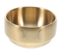 HOODANCOS Bol Rituel Doré avec Design Lune pour Bougie et Décoration Intérieure Plateau Multifonction pour Cérémonies Traditionnelles et Organisation Maison